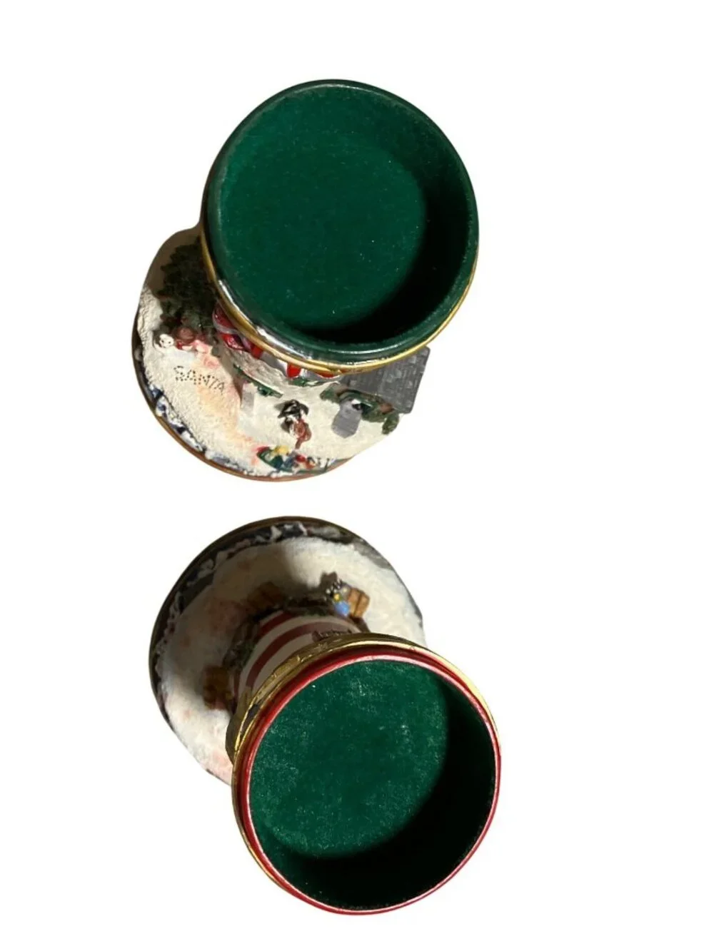 Danbury Mint Lighthouses of Christmas Candle Sticks Holder Figurines
